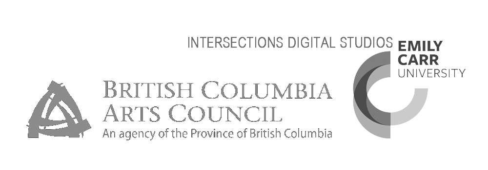 Logos: Intersections Digital Studio at Emily Carr University / British Columbia Arts Council